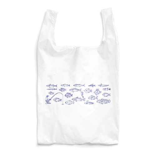 お魚　青LINE Reusable Bag