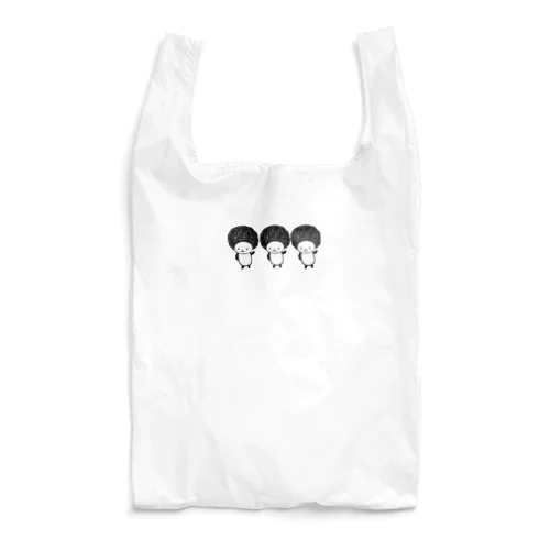 三つ子のアフロパンダ Reusable Bag
