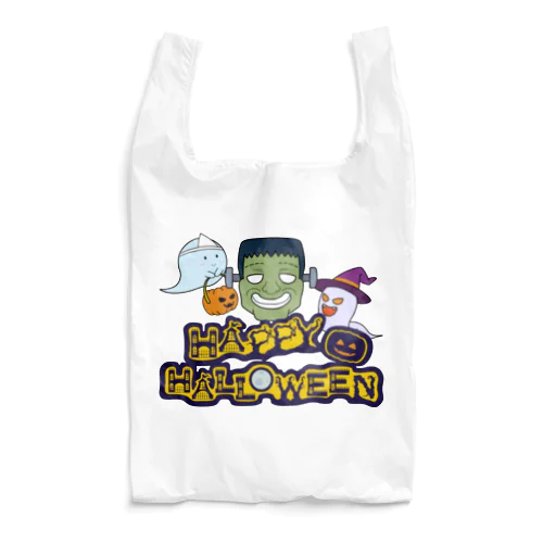 フランケンシュタインとゴーストの『ハッピーハロウィン！！』 Reusable Bag