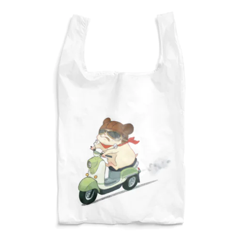 ばいくをのりまわす はむすた～（背景なし） Reusable Bag