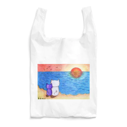 沈みゆく夕日を見つめるネコ ～二人の世界～ Reusable Bag