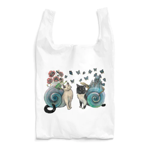 猫つむりににこ&タキ 猫 カタツムリ Reusable Bag