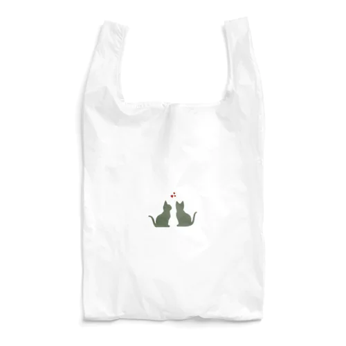 千鳥柄のねこ Reusable Bag