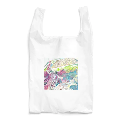 トカゲ大集合☆  ピンク✕グリーン Reusable Bag