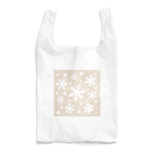 雪の結晶とドット（ベージュ） Reusable Bag