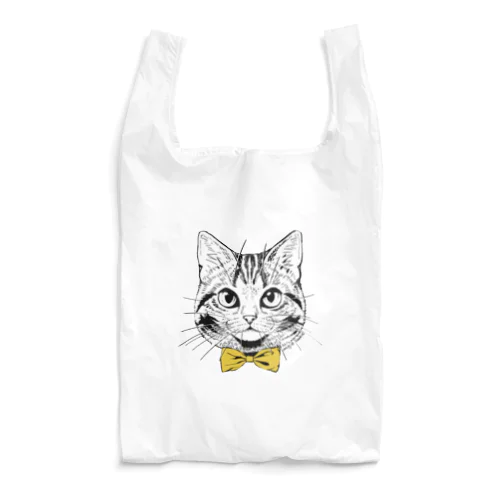 黄色蝶ネクタイの猫 Reusable Bag