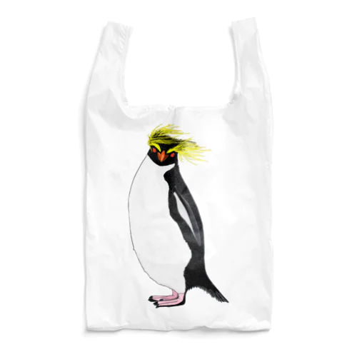 　風に吹かれるイワトビペンギンさん(文字無しバージョン Reusable Bag