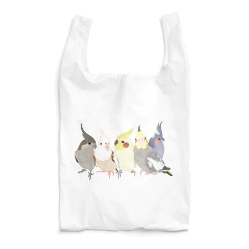 寄り添う　オカメインコ　 Reusable Bag