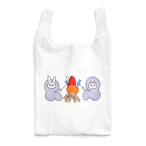 ねこキャンプ うさぎくんとサカナ Reusable Bag