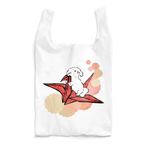 折り鶴　ペキニーズ　赤 Reusable Bag