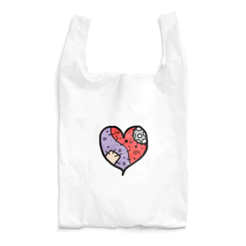 闇でPopなキズだらけHeart Reusable Bag