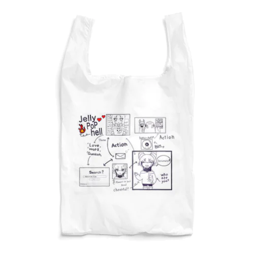 ジェリーポップヘルかわいいエコバッグ Reusable Bag