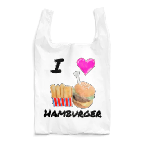 I Love Hamburger Reusable Bag