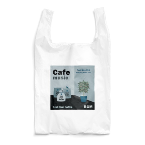 Cafe music - Teal Blue Bird - Reusable Bag