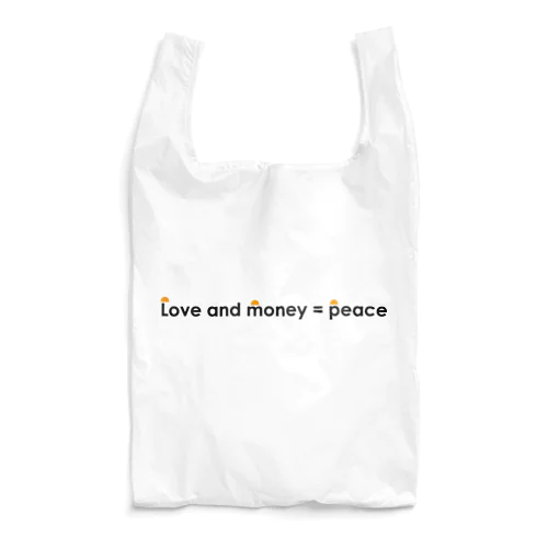 lone and money = peace_black_item エコバッグ