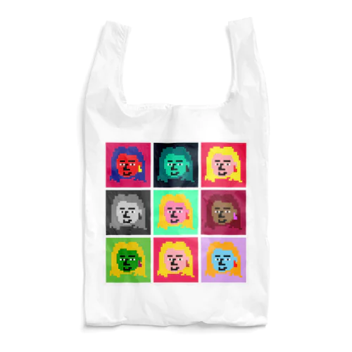 ドットのロン毛(集合ver) Reusable Bag