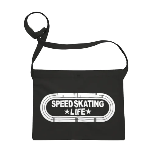 スピードスケート・白・Speed skating・グッズ・Tシャツ・1周400m・スケートリンク・ウィンタースポーツ・男子・女子・かっこいい・かわいい・有望・確実・有力・団体追い抜き・チームパシュート サコッシュ