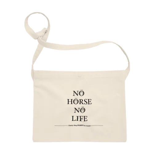 黒字　NO HORSE NO LIFE Sacoche