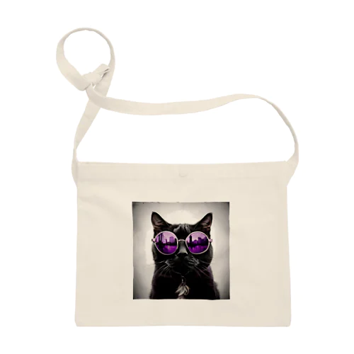 黒猫紫サングラス サコッシュ