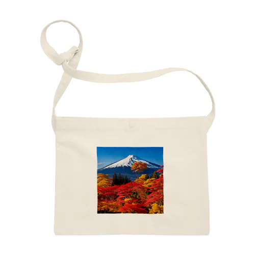 秋晴れの空/富士山/色鮮やかな紅葉 Sacoche