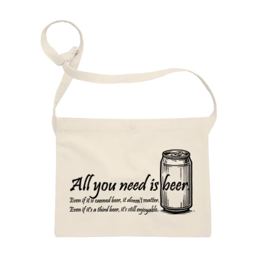 All you need is beer(黒) サコッシュ