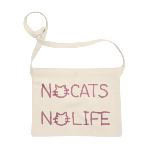 NO CATS NO LIFE(PINK) サコッシュ