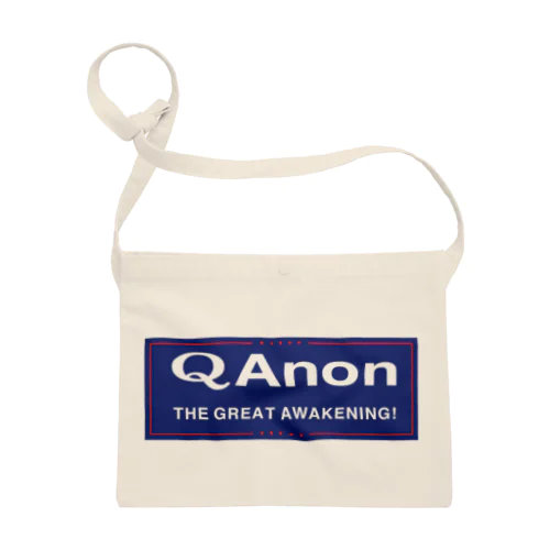 QAnon THE GREAT AWAKENING! 白ロゴ Sacoche