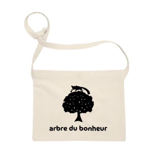 arbre du bonheur ロゴ ブラック Sacoche