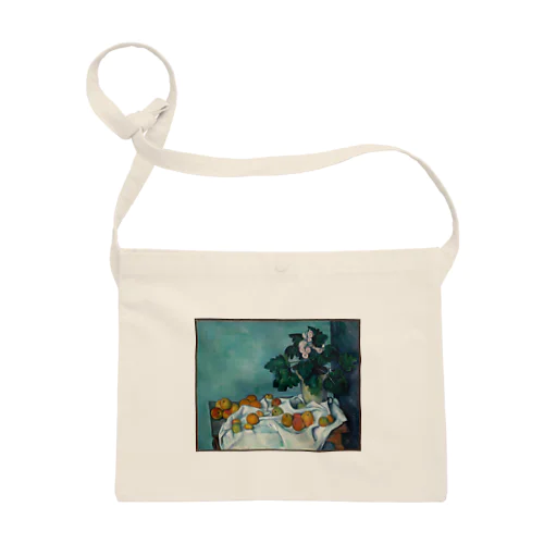 ポール・セザンヌ　/　リンゴとプリムローズのポットのある静物　Still Life with Apples and a Pot of Primroses ca. 1890 サコッシュ