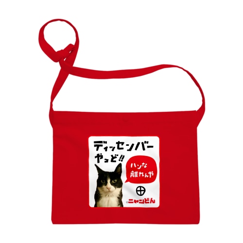 ❤️ニャンどん❤️（カラー赤・サコシュ） Sacoche