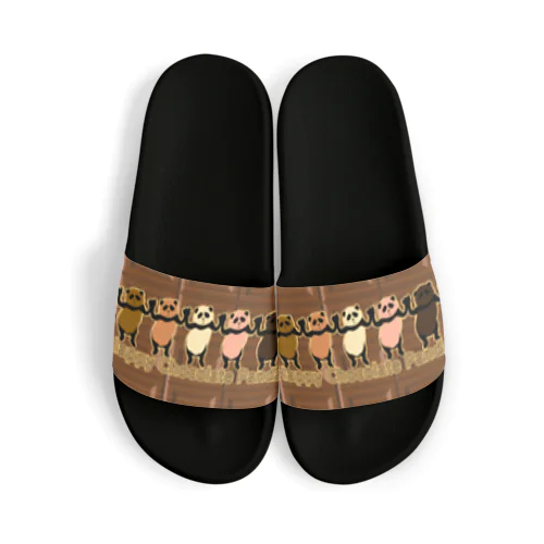 Happy Chocolate Panda Sandals