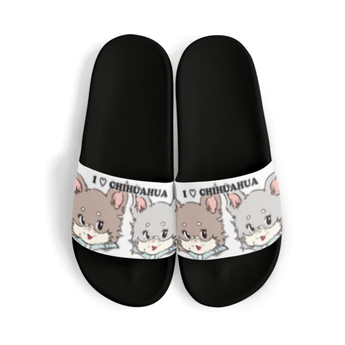 チワワ-チョコタン&ブルーグレー・イザベラタン「I♡CHIHUAHUA」 Sandals