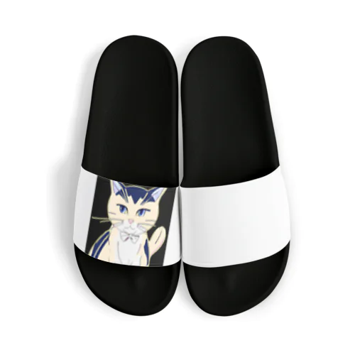 気品ある猫 シマシマ柄 Sandals