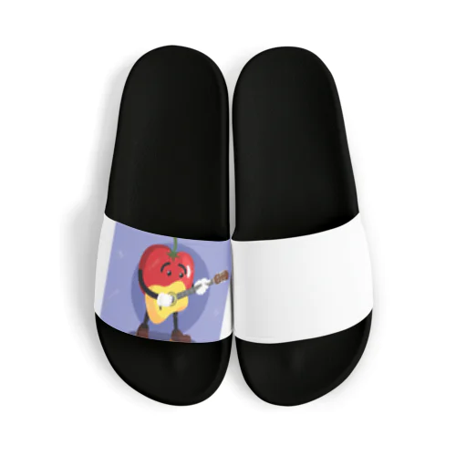 イラストのギターを弾くトマトくん Sandals