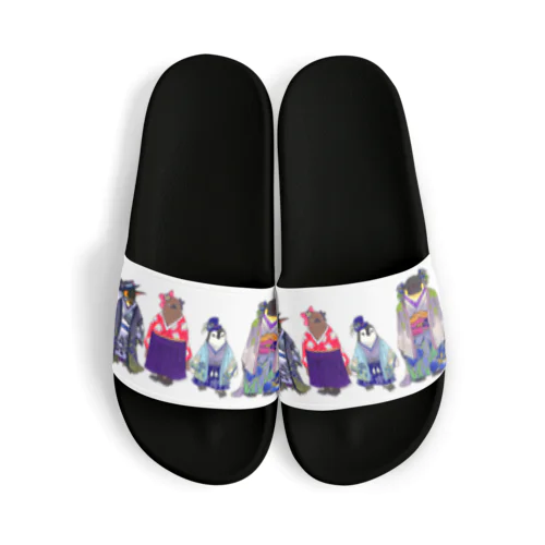 いずれ菖蒲か杜若₋Aptenodytes Kimono Penguins- サンダル