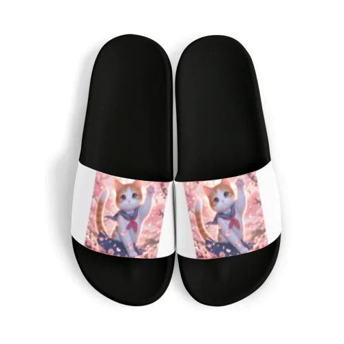 桜咲く華の学生猫 hana Sandals