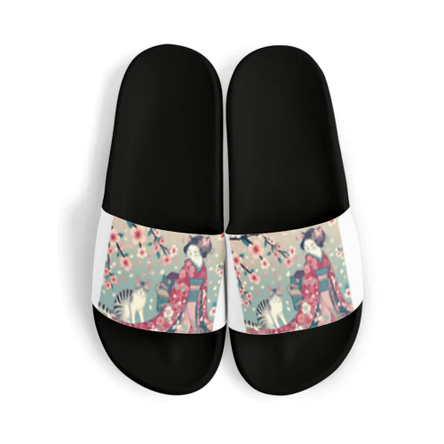 和風cat 見返り桜 Sandals