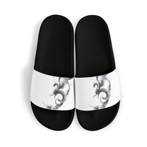 龍【白黒】 Sandals