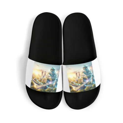 明るい未来を予感させる大阪城 Sandals