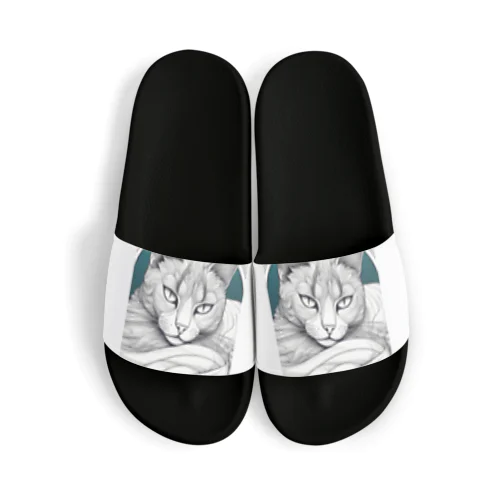 彫刻のような猫 Sandals