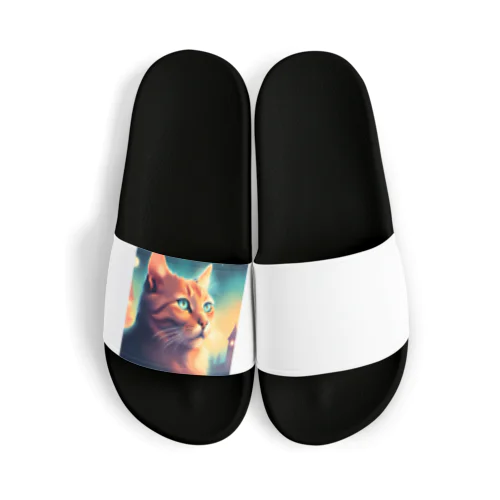 何かを眺める猫のグッズ Sandals