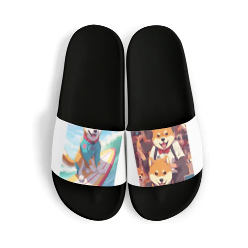 サーフィンする柴犬 Sandals