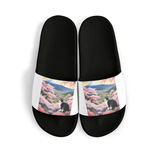 桜と富士山と猫 Sandals