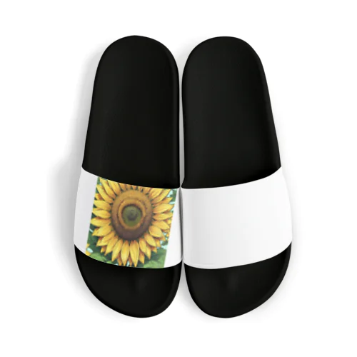 パステルカラーで描かれたかわいらしいヒマワリ Sandals