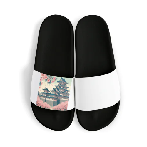 Spring in Himeji, Japan: Ukiyoe depictions of cherry blossoms and Himeji Castle Sandals