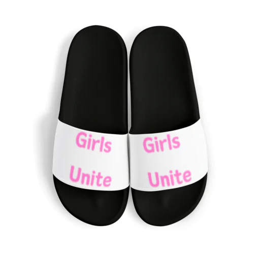 Girls Unite-女性たちが団結して力を合わせる言葉 サンダル