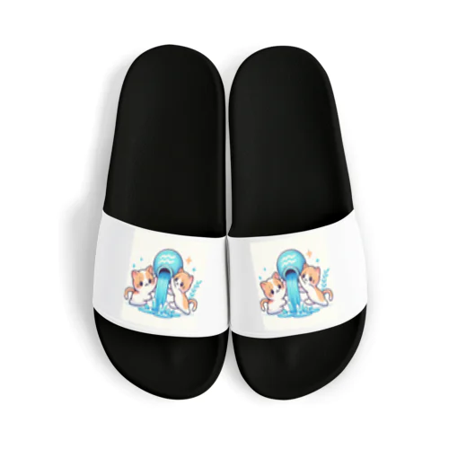 水瓶とネコ Sandals