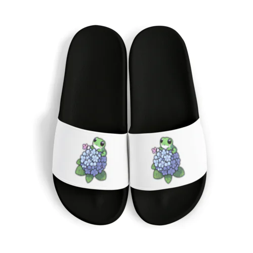 あじさいの花と🐸カエル君 Sandals