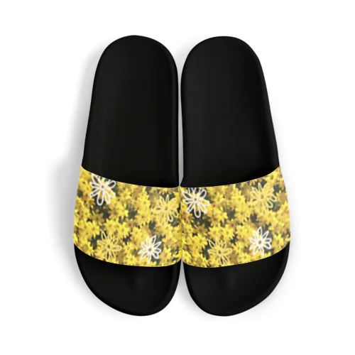 黄色いお花といたずら書き Sandals