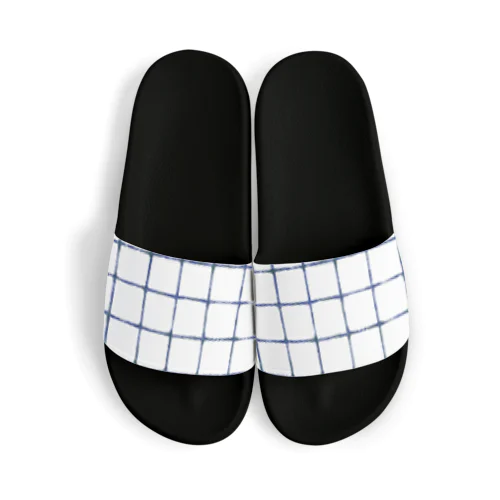 plaid-blue- Sandals